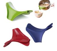 Lurora2021 Entonnoir à Soupe Multifonctionnel Passoire à Pince Outil De Cuisson Anti-déversement De Déflecteur D'eau Taille Universelle 3PCS Rouge