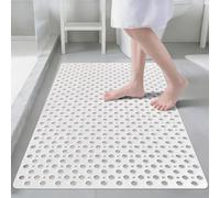 Lurowo Tapis de Douche Antidérapant, Grand Tapis de Bain Carré 60 * 90cm avec Ventouses, Tapis de Baignoire Antibactérien Lavable pour la Douche, Baignoire