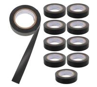 Lurrose 10pcs Ruban Adhésif Électrique en Pvc Noir 15m pour Câbles et Fils, Haute Résistance la Chaleur, Solide et Anti-âge, pour Usage Automobile sous Tableau de Bord