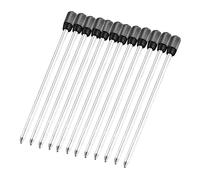 Lurrose 12 Pièces Recharge pour Stylo à Bille en Métal Noir 7cm, Pointe Fine, Compatible Stylos Cross, Écriture Claire et Standard pour Papier