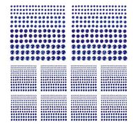 Lurrose 15 Feuilles Autocollants Autocollants Mini Gemmes en Acrylique Bleu pour Garçon et Filles Forte Adhérence et Application Facile, pour Fêtes et Performances de Maquillage