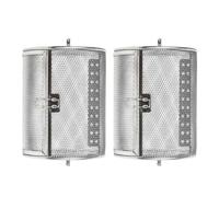 Lurrose 2 Pièces Cage de Barbecue Rotative en Acier Inoxydable Cuisine et Restaurant, Panier à Griller Chauffage Uniforme, pour Fruits Secs et Aliments