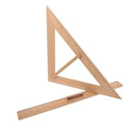Lurrose 2 Pièces Règle Graduée en Bois 50cm Double Échelle | Structure Précise à 90 Degrés, Antidérapante, Atelier et ormat 51x4,5x2,2cm, Kaki