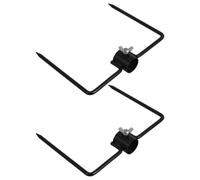 Lurrose 2 Pièces Socle en Fer Noir Piquet de Sol Style Shepherd Hook pour Parasol et Poteau de Drapeau, Compatible 23-25mm, Accessoire Extérieur Élégant pour Différentes Saisons