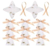 Lurrose 20 Pièces Bonbonnière Boîte à Dragées Triangulaire Blanche en Papier et Polyester, Coffret de Fête pour Mariage et Saint-valentin