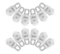 Lurrose 20 Pièces Poulie pour Rail de Rideaux en Acier Inoxydable Blanc Crochet pour Piste Carrée, Résistance à l'usure et Glissement Fluide, pour Salon