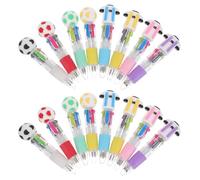 Lurrose 24 Pièces Stylo Multicolore de Football Rétractable 0,5mm | Pvc, Encre Vive à Séchage Rapide, Grip Antidérapant, pour Fête de Football et Analyse Après Match