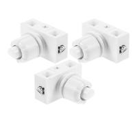 Lurrose 3 Pièces Bouton-poussoir Blanc à Réarmement Automatique sans Verrou, Facile à Installer, en Abs et Cuivre, pour Lampes et Appareils Audiovisuels Commerciaux