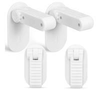 Lurrose 4 Pièces Butée de Levier de Porte en Abs Blanche Installation Adhésive, Verrouillage Sécurité pour Garçon et Filles et Animaux, Protection pour Portes de Placard