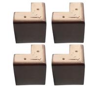Lurrose 4 Pièces Pied de Meuble en Bois Massif Marron L-Shape pour Canapé et Banc, Structure à Tenon et Mortaise, Minimise Fissures et Facilite Le Nettoyage, Style Scandinave Naturel