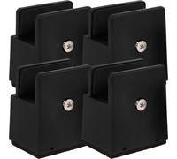 Lurrose 4 Pièces Rehausseur de Lit Réglable 10 à 37mm, Noir, pour Meuble | Acier Abs, Silencieux et Résistant à L’usure, Baffle 3cm, Jusqu’à 250kg