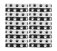 Lurrose 48pièces Bracelets Extensibles à Motifs Pattes Caoutchouc pour Fête Anniversaire Cadeaux pour Invités Noirs et Blancs