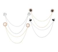 Lurrose 4pcs Clips de Cardigan avec Chaîne en Alliage Décoratifs et Faciles à Porter pour Femmes, pour Col de Pull et Tenue Élégante