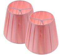 Lurrose Abat-jour à clipser en tissu plissé 2 pièces, diffuseur de lumière doux pour lampe de chevet et lampadaire, design élégant pour décoration intérieure