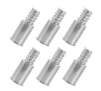 Lurrose Adaptateur pour Manche à Balai en Alliage D'aluminium Argenté, Lot de 6 Pièces, Embout Fileté Compatible Tube et Tige, pour Nettoyage Domestique