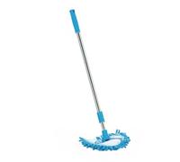 Lurrose Balai Triangulaire Télescopique en Plastique Bleu Rotation à 180 Degrés, Accessoire de Nettoyage pour Plafond et Baignoire, Design Pratique et Facile D'utilisation