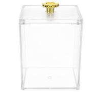 Lurrose Boîte à Cosmétiques Transparente en Pet Couvercle Étanche, Organisateur pour Cotons Réutilisables et Éponges de Maquillage, pour Bureau et Coiffeuse