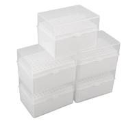 Lurrose Boîte de Rangement 5pcs pour Embouts de Pipettes en Plastique Blanc Organisateur pour Tubes à Essai, pour Laboratoire et Centre de Recherche