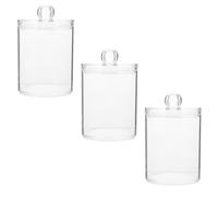 Lurrose Boîte de Rangement Pratique et Facile à Utiliser pour Cotons Démaquillants Couvercle, Grosse Capacité en PS pour Salle de Bain