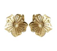Lurrose Boutons de Meuble Dorés en Laiton Forme Fleur Vintage Élégants 2pcs pour Tiroirs Armoires Décoration Intérieure Maison Finition Lisse