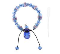 Lurrose Bracelet Aromathérapie Pendentif Bouteille en Verre Bleu, Décoration Créative, Résistant à L’usure la Décoloration, pour Shopping et Soirées