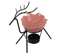 Lurrose Brûleur de Parfum en Métal Forgé Motif Cerf et Rose Diffuseur D'arômes Élégant pour Parfum Chambre Décoration Maison Aromathérapie