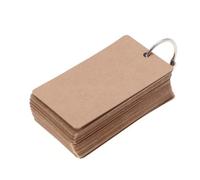 Lurrose Cartes D'étude en Papier Kraft Cartonné 5,4x9cm Anneau en Acier Inoxydable 50 Pages pour Bureau et Activités en Plein Air