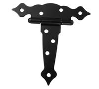 Lurrose Charnière à Sangle T en Fer Noir Robuste pour Porte de Remise en Bois, Capacité de Charge Élevée, Design Élégant et Décoratif, Usage Résidentiel ou Commercial