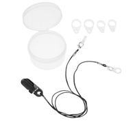 Lurrose Cordon de Protection Noir en Nylon et Silicone pour Appareils Auditifs avec Clip Réglable, Dispositif Anti-perte Résistant et Souple pour Seniors en Activités Quotidiennes