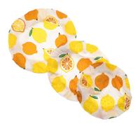 Lurrose Couvercle Couverture en Réutilisable Élastique Bol Polyester de Tissu Design Jaune Extensible Fraîche pour des Aliments Usage Quotidien