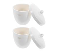 Lurrose Creuset en Porcelaine 70ml avec Couvercle Lot de 2 pour Expériences et Recherche en Laboratoire