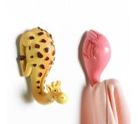 Lurrose Crochet Pratique Mural et Jaune Résine Adhésif Forme Girafe sans Perçage Suspendre Clés Décoration Solide pour Murale Chambre