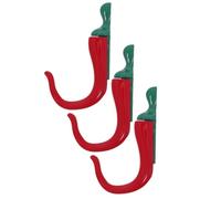 Lurrose Crochets Muraux Crochet Simple et Robuste Lot de 3 en Alliage de Zinc de Piment Rouge pour Manteaux, Paquet et Écharpes, pour Chaque Pièce