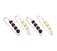 Lurrose Épingle de Sûreté à Perles en Alliage de Zinc, Lot de 4 Pièces, Clip Unique pour Châle et Vêtements, pour Mariage et Soirée