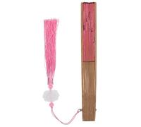 Lurrose Éventail Pliant Rétro en Bambou et Soie Motif Classique, Ventilateur Traditionnel Pliable pour Décoration Murale et Costume Collocation, Style Chinois Unique Couleur Aléatoire