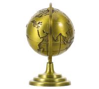 Lurrose Globe Terrestre Décoratif en Fer Or Vintage, Design Compact Facile à Nettoyer, Ornement de Bureau pour Chambre et Bureau à Domicile, Style Rétro Classique