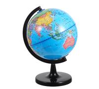 Lurrose Globe terrestre en plastique pour la arte géographique interactive et éducative rotative avec support pour bureau de classe.