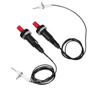 Lurrose Kit 2pcs Allumeur Piézoélectrique pour Réchaud à Gaz Bouton Poussoir en Abs et Métal, Installation Facile, pour Camping et Barbecue en Extérieur