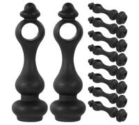 Lurrose Lot de 10 connecteurs pour rails de meuble - Barre de fixation noire pour étagère avec vis - Connecteurs de fixation pour rails de meubles avec trous de 6 mm - Poteau métallique pour