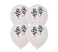 Lurrose Lot de 15 Ballons en Latex Noir, Blanc et Argenté à Confettis pour Décoration de Fête Polyvalente, Réutilisable, pour Anniversaire ou Cérémonie