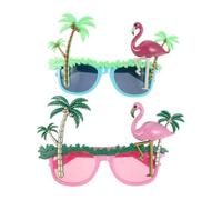 Lurrose Lot de 3 lunettes de fête hawaïennes : lunettes à thème fruits tropicaux, accessoires pour photomaton de plage, de soleil hawaïennes pour décoration de luau ou de pool party