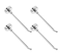 Lurrose Lot de 4 Crochets Magnétiques en Métal Argenté à Angle Incliné 135° Aimant Ndfeb, Support Polyvalent et Réglable pour Bureaux et Commerces