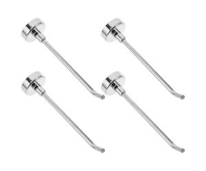 Lurrose Lot de 4 Crochets Magnétiques en Métal Argenté à Angle Incliné 135° Aimant Ndfeb, Support Polyvalent et Réglable pour Bureaux et Commerces