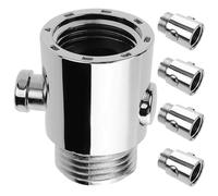 Lurrose Lot de 5 boutons de robinet d'arrêt de douche, robinet d'arrêt à bouton, limiteur de débit de douche G1/2'', adaptateur pour bras et flexible de