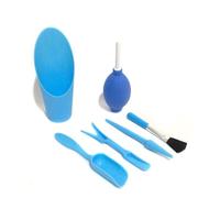 Lurrose Mini Outils de Jardinage et Petits Jardins en Intérieur et Arrosage Ensemble de 6 en Plastique Bleu Anti-Rouille Transplantation pour Plantes Succulentes