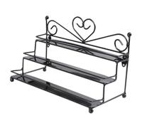 Lurrose Organisateur de Vernis à Ongles en Fer Noir à Trois Couches, Support Mural Simple et Élégant pour Rangement Ordonné et Multi-Usage de Cosmétiques