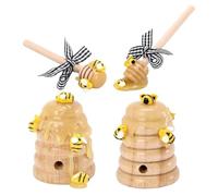 Lurrose Ornement en Bois de Ruche, Lot de 1 Set de Set, Décor Festif | Finition Marron, Forme D’essuie-miel, Style et Unique, pour Pâques ou Halloween, en Bois et Tissu