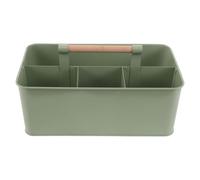 Lurrose Panier à Outils de Jardin en métal : Panier à Outils de Jardinage à 4 Compartiments avec poignée en Bois - Organisateur d'ustensiles de 13 x 7 x 5 Pouces pour Le Jardinage extérieur