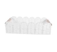 Lurrose Panier porte-papier toilette : Organisateur en corde tressée à la main pour salle de bain - Boîte de rangement rectangulaire avec poignée pour le comptoir et les placards de la salle de
