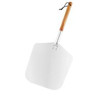 Lurrose Pelle à Pizza Aluminium avec Manche Bois Spatule à Gâteau Réutilisable pour Pizzerias et Restaurants Outil de Serveur à Pizza Ergonomique Pelle de Cuisson Professionnelle